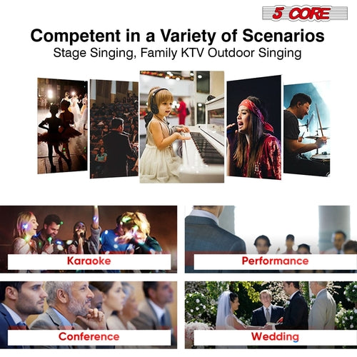 5Core Microphone Dynamic Mic Karaoke Singing Studio XLR Mics Handheld