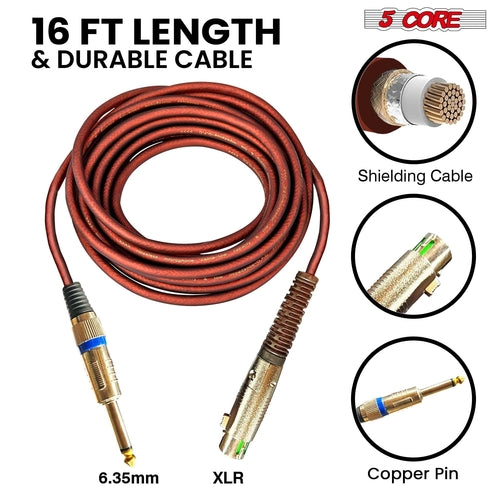 5Core Microphone Dynamic Mic Karaoke Singing Studio XLR Mics Handheld