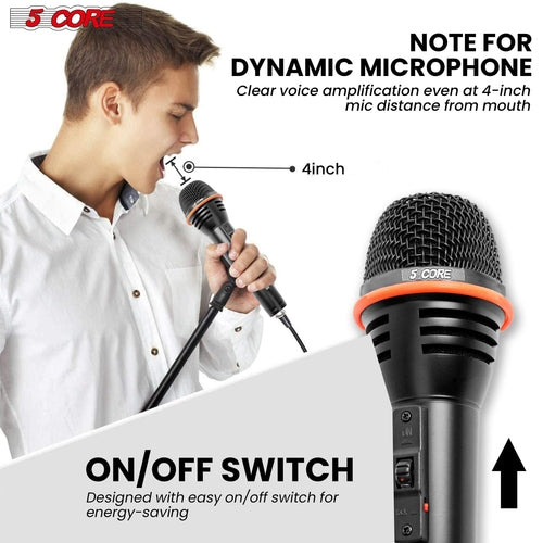 5Core Microphone Dynamic Mic Karaoke Singing Studio XLR Mics Handheld