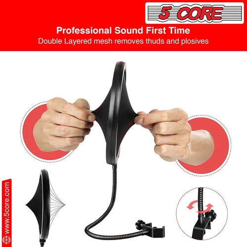 5Core Microphone Stand Suspension Desk Scissor Boom Arm W Shock Mount