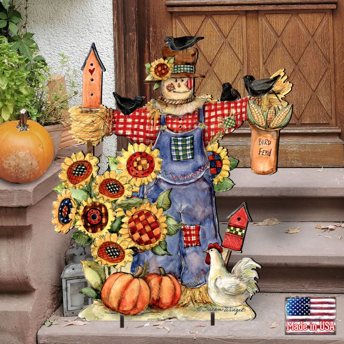 Bethany Scarecrow Halloween Outdoor Decor by Susan Winget - Thanksgiving Halloween Decor - 8471201F-SW